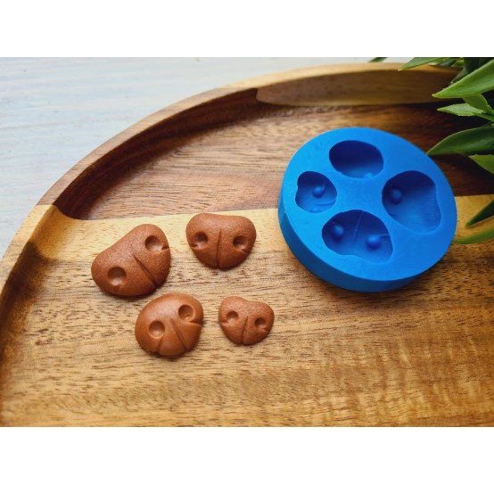 Silicone mold, Bear nose, style 2, 4 elements, ~ 1.1-2.2 cm, H:0.5-0.8 cm