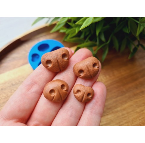 Silicone mold, Bear nose, style 2, 4 elements, ~ 1.1-2.2 cm, H:0.5-0.8 cm