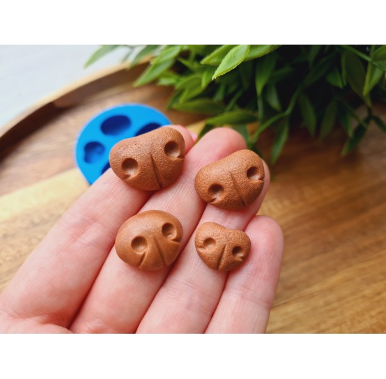 Silicone mold, Bear nose, style 2, 4 elements, ~ 1.1-2.2 cm, H:0.5-0.8 cm