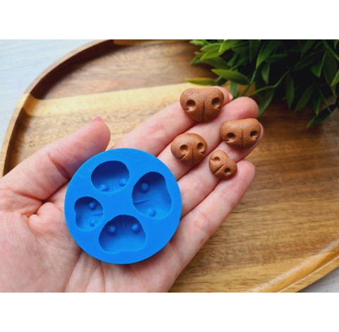 Silicone mold, Bear nose, style 2, 4 elements, ~ 1.1-2.2 cm, H:0.5-0.8 cm