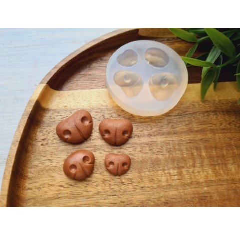 Silicone mold, Bear nose, style 2, 4 elements, ~ 1.1-2.2 cm, H:0.5-0.8 cm