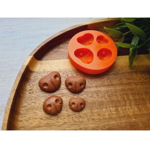 Silicone mold, Bear nose, style 2, 4 elements, ~ 1.1-2.2 cm, H:0.5-0.8 cm