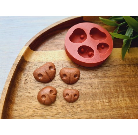 Silicone mold, Bear nose, style 2, 4 elements, ~ 1.1-2.2 cm, H:0.5-0.8 cm