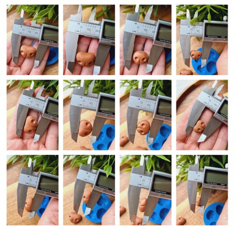 Silicone mold, Bear nose, style 2, 4 elements, ~ 1.1-2.2 cm, H:0.5-0.8 cm
