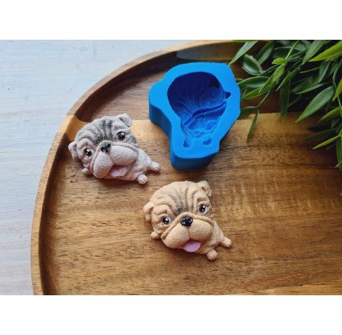 Silicone mold, Dog, Pug, style 1, ~ 3.8*4.4 cm, H:1.8 cm