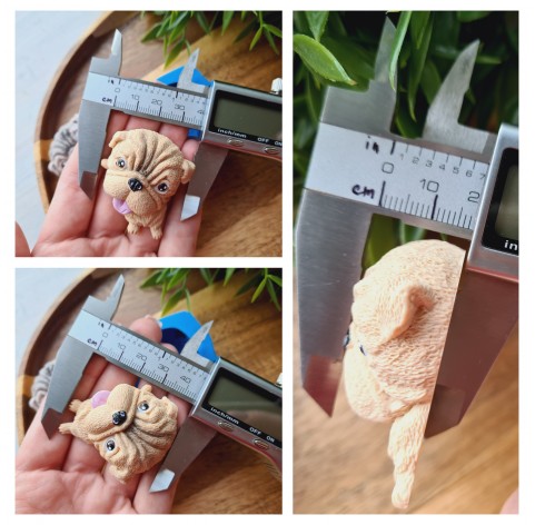 Silicone mold, Dog, Pug, style 1, ~ 3.8*4.4 cm, H:1.8 cm