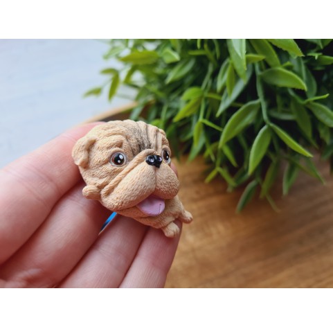 Silicone mold, Dog, Pug, style 1, ~ 3.8*4.4 cm, H:1.8 cm