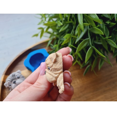 Silicone mold, Dog, Pug, style 1, ~ 3.8*4.4 cm, H:1.8 cm