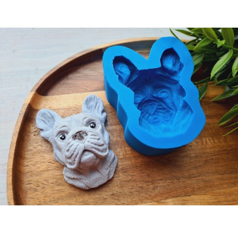 Silicone mold, Dog, French Bulldog, style 1, ~ 7.1*5.5 cm, H:2.8 cm