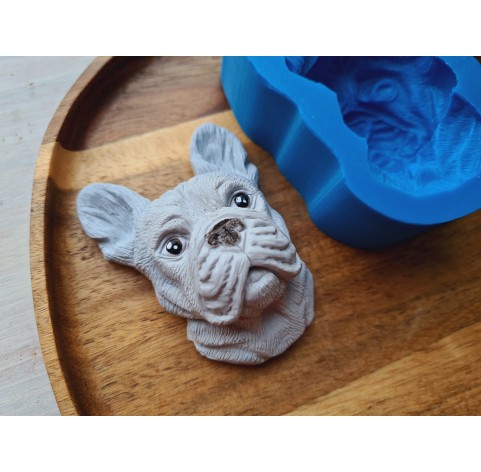 Silicone mold, Dog, French Bulldog, style 1, ~ 7.1*5.5 cm, H:2.8 cm