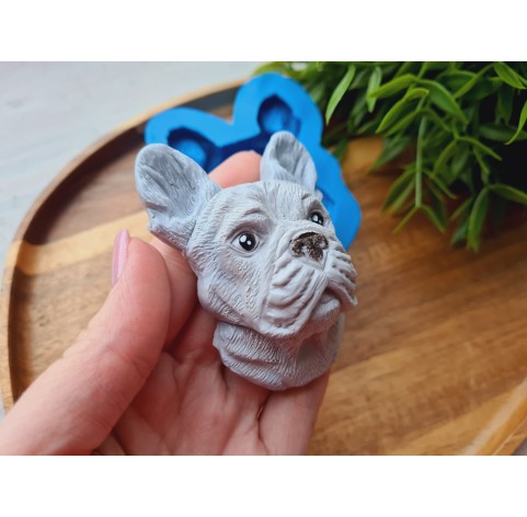 Silicone mold, Dog, French Bulldog, style 1, ~ 7.1*5.5 cm, H:2.8 cm