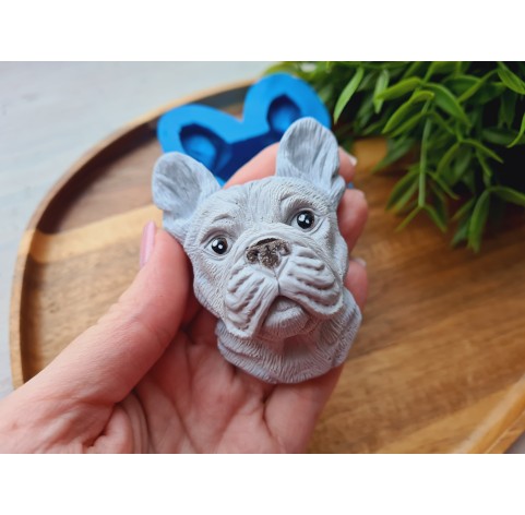 Silicone mold, Dog, French Bulldog, style 1, ~ 7.1*5.5 cm, H:2.8 cm