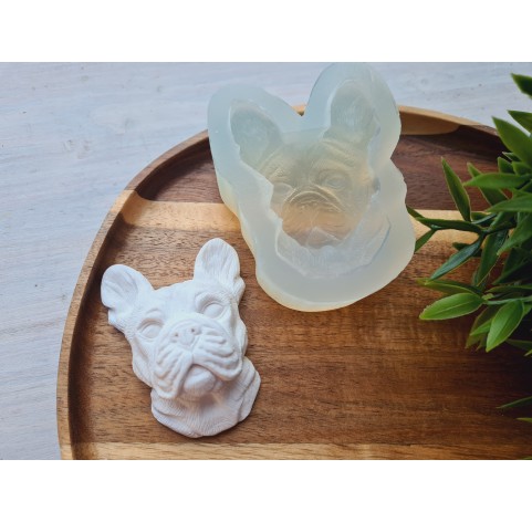 Silicone mold, Dog, French Bulldog, style 1, ~ 7.1*5.5 cm, H:2.8 cm