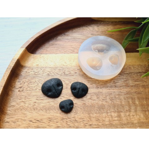 Silicone mold, Dog or bear nose, style 2, 3 elements, ~ 0.9-1.6*1-1.6 cm, H:0.4-0.6 cm