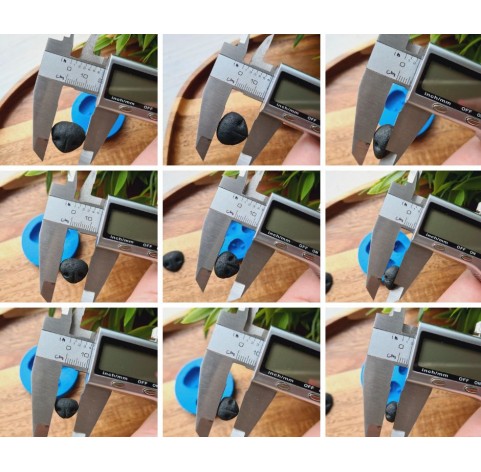 Silicone mold, Dog or bear nose, style 2, 3 elements, ~ 0.9-1.6*1-1.6 cm, H:0.4-0.6 cm