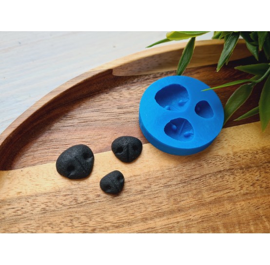 Silicone mold, Dog or bear nose, style 2, 3 elements, ~ 0.9-1.6*1-1.6 cm, H:0.4-0.6 cm