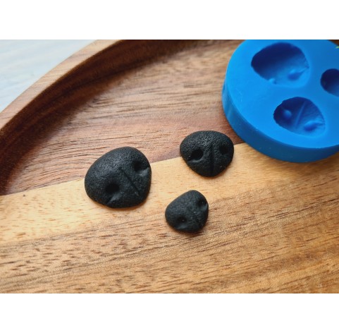Silicone mold, Dog or bear nose, style 2, 3 elements, ~ 0.9-1.6*1-1.6 cm, H:0.4-0.6 cm