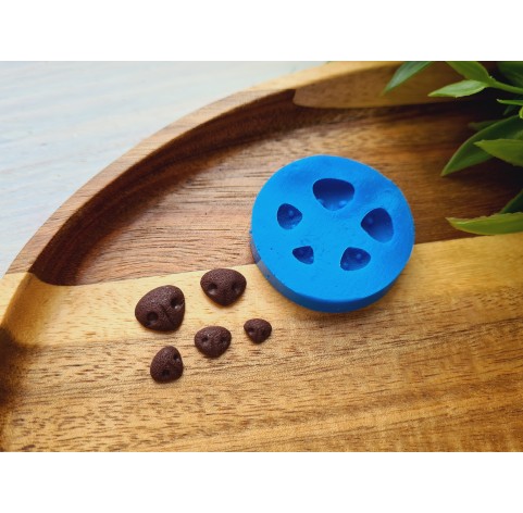 Silicone mold, Dog or bear nose, style 3, 5 elements, ~ 0.5-1 cm, H:0.2-0.3 cm