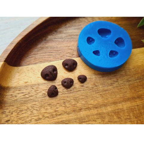 Silicone mold, Dog or bear nose, style 3, 5 elements, ~ 0.5-1 cm, H:0.2-0.3 cm