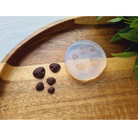 Silicone mold, Dog or bear nose, style 3, 5 elements, ~ 0.5-1 cm, H:0.2-0.3 cm