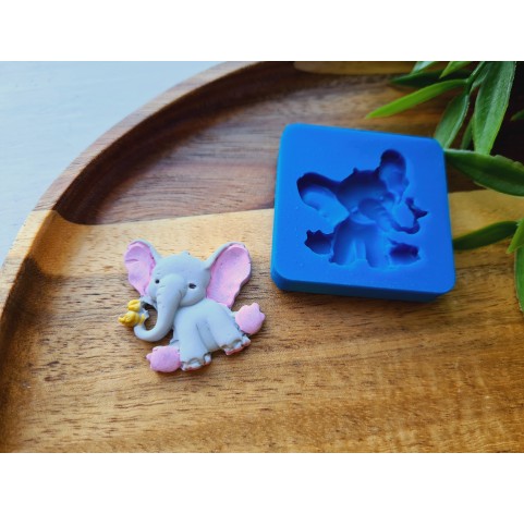 Silicone mold, Elephant, style 1, ~ 3*3.1 cm, H:0.5 cm