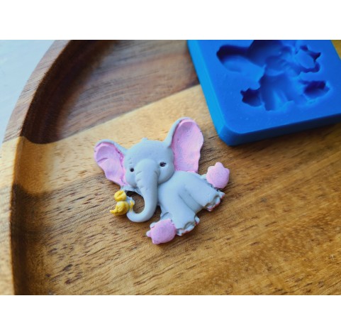 Silicone mold, Elephant, style 1, ~ 3*3.1 cm, H:0.5 cm