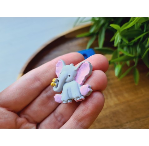 Silicone mold, Elephant, style 1, ~ 3*3.1 cm, H:0.5 cm
