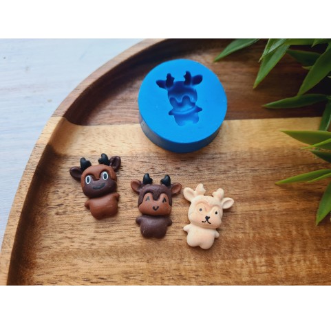 Silicone mold, Deer, style 2, ~ 1.8*2.2 cm, H:0.7 cm