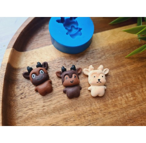 Silicone mold, Deer, style 2, ~ 1.8*2.2 cm, H:0.7 cm