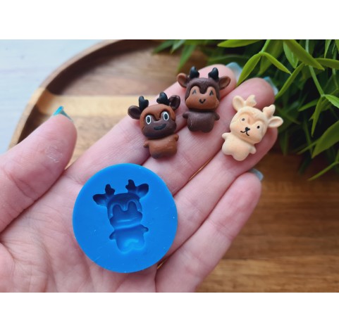 Silicone mold, Deer, style 2, ~ 1.8*2.2 cm, H:0.7 cm