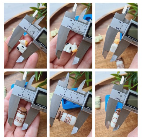 Silicone mold, Cow and milk, ~ 1.4-2.6 cm, H:0.6 cm