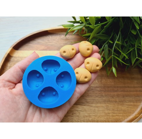 Silicone mold, Bear nose, style 3, 4 elements, ~ 2,3*2,5 cm, H:0,8 cm