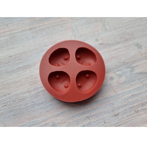 Silicone mold, Bear nose, style 3, 4 elements, ~ 2,3*2,5 cm, H:0,8 cm