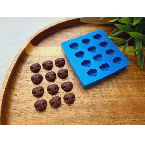Silicone mold, Dog or bear nose, style 4, small, 12 elements, ~ 0.9*1.1 cm, H:0,5cm