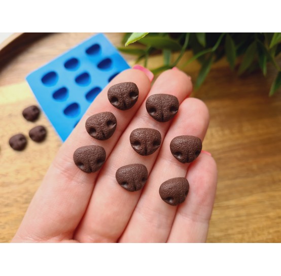 Silicone mold, Dog or bear nose, style 4, small, 12 elements, ~ 0.9*1.1 cm, H:0,5cm