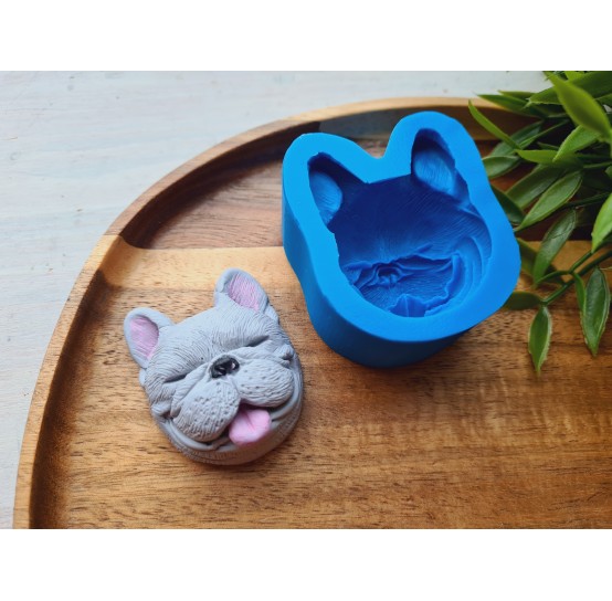 Silicone mold, Dog, French Bulldog, style 3, ~ 4.1*5.1 cm, H:2.3 cm