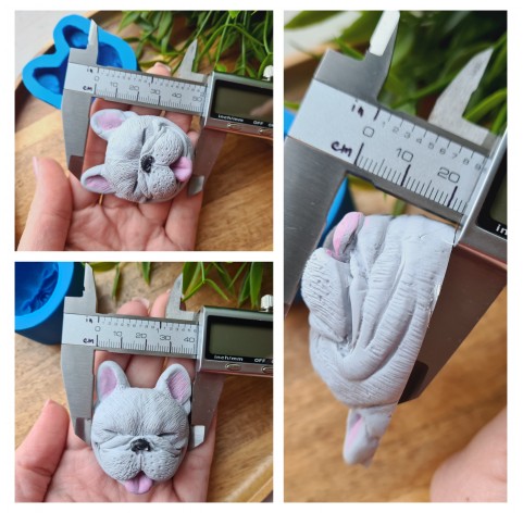Silicone mold, Dog, French Bulldog, style 3, ~ 4.1*5.1 cm, H:2.3 cm