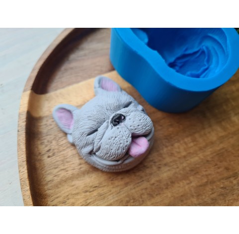 Silicone mold, Dog, French Bulldog, style 3, ~ 4.1*5.1 cm, H:2.3 cm