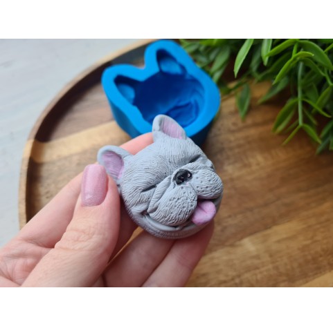 Silicone mold, Dog, French Bulldog, style 3, ~ 4.1*5.1 cm, H:2.3 cm
