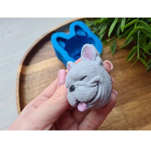 Silicone mold, Dog, French Bulldog, style 3, ~ 4.1*5.1 cm, H:2.3 cm