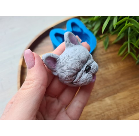 Silicone mold, Dog, French Bulldog, style 3, ~ 4.1*5.1 cm, H:2.3 cm