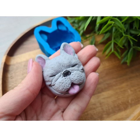 Silicone mold, Dog, French Bulldog, style 3, ~ 4.1*5.1 cm, H:2.3 cm