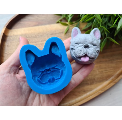 Silicone mold, Dog, French Bulldog, style 3, ~ 4.1*5.1 cm, H:2.3 cm