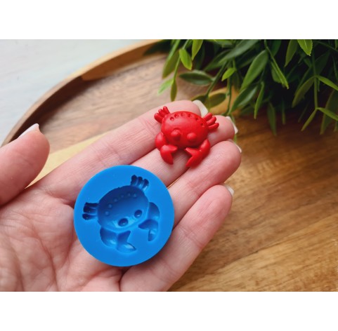 Silicone mold, Crab, ~ 2.3*2.6 cm, H:0.7 cm