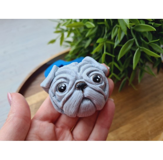 Silicone mold, Dog, Pug, style 2, ~ 5.1*6.2 cm, H:2.7 cm