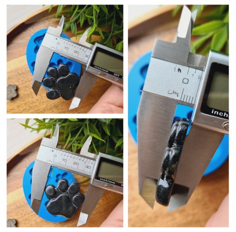 Silicone mold, Dog or cat paw, style 1, 4 elements, ~ 1.6-2.9*1.4-2.7 cm, H:0.4 cm