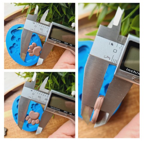 Silicone mold, Dog or cat paw, style 1, 4 elements, ~ 1.6-2.9*1.4-2.7 cm, H:0.4 cm