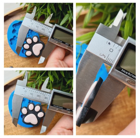 Silicone mold, Dog or cat paw, style 1, 4 elements, ~ 1.6-2.9*1.4-2.7 cm, H:0.4 cm