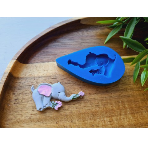 Silicone mold, Elephant, style 2, ~ 2.3*4.1 cm, H:0.5 cm