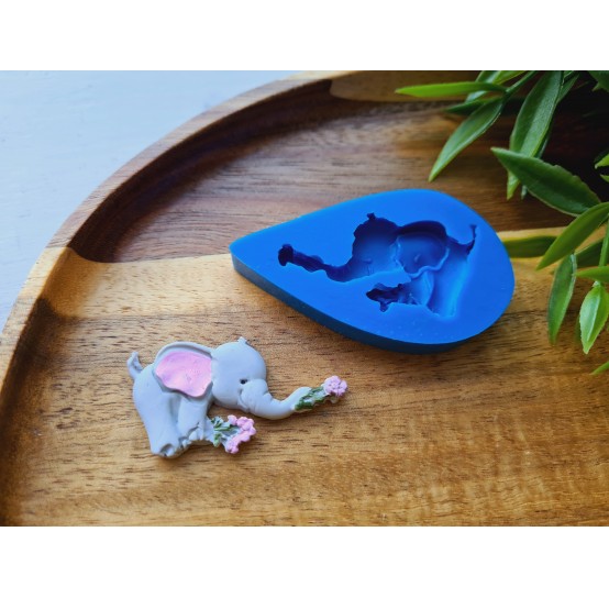 Silicone mold, Elephant, style 2, ~ 2.3*4.1 cm, H:0.5 cm